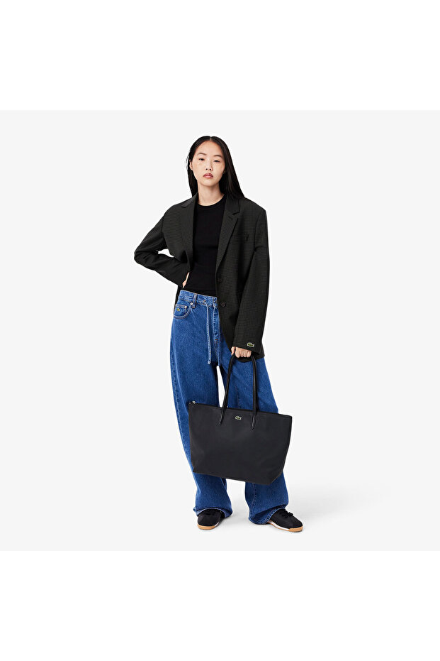 Large L.12.12 Kadın Siyah Omuz Çantası - 4