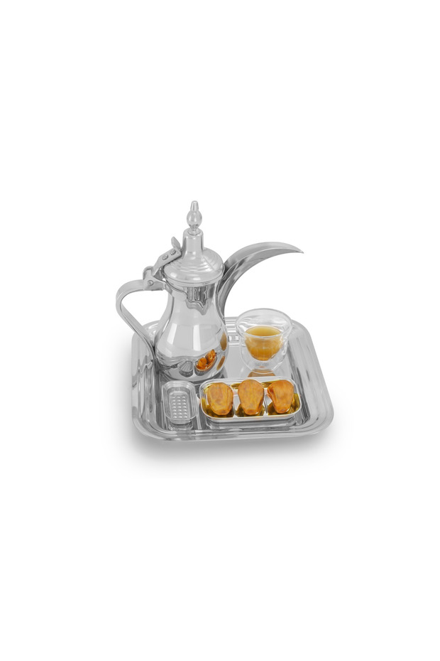 طقم تقديم القهوة السعودية – فضي - 2