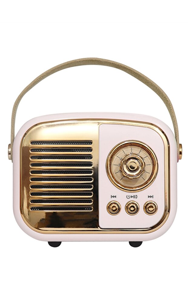 Retro Müzik Kutusu Usb+TF Kart+Bluetooth Destekli Klasik MD-24BT Echoes Pembe - 1