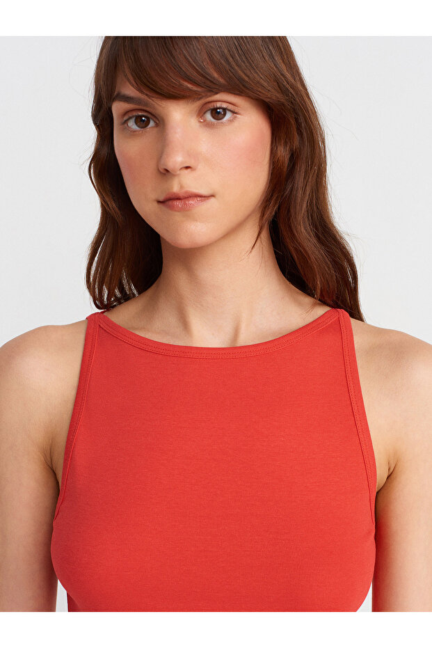 21048 Decolteu Halter-Roșu - 3