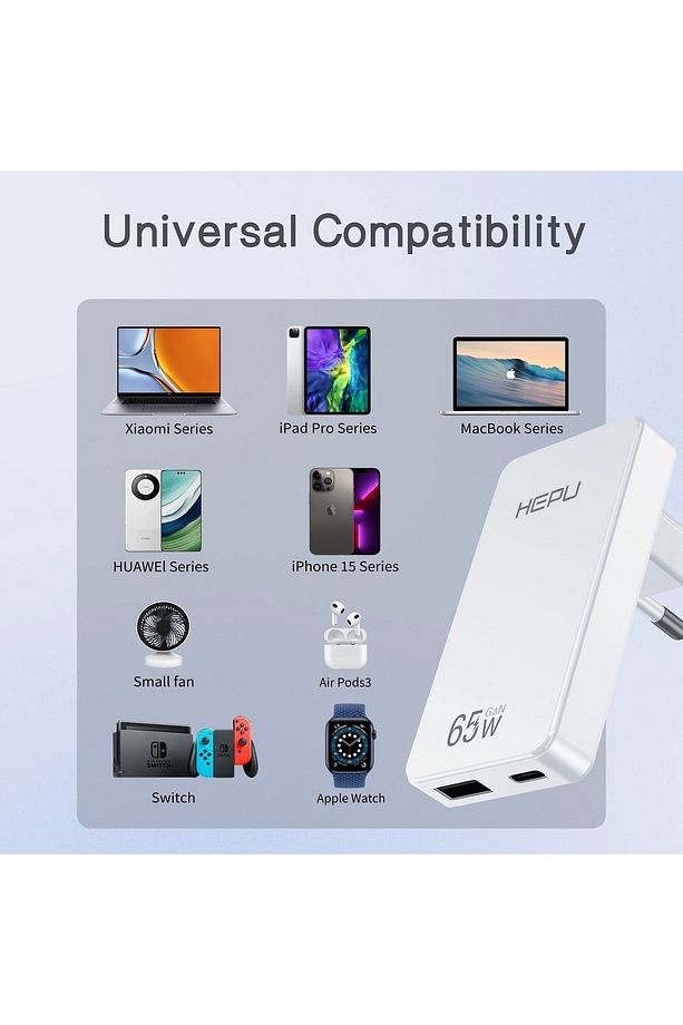 HP-C36 65 Watt Gan Şarj Adaptörü 2-Port Fast Charger Hızlı Şarj Adaptörü - 6