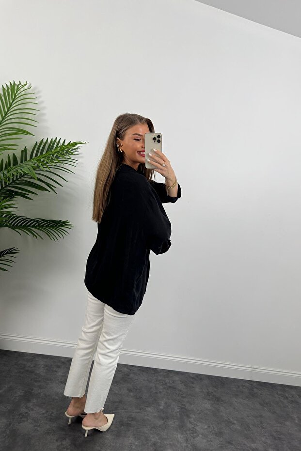 Basic Salaş Düşük Omuz Gömlek - 8