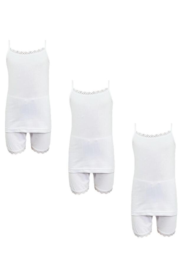 Camisole and shorts for girls 3 sets (Underwear, White, Cotton 100%)