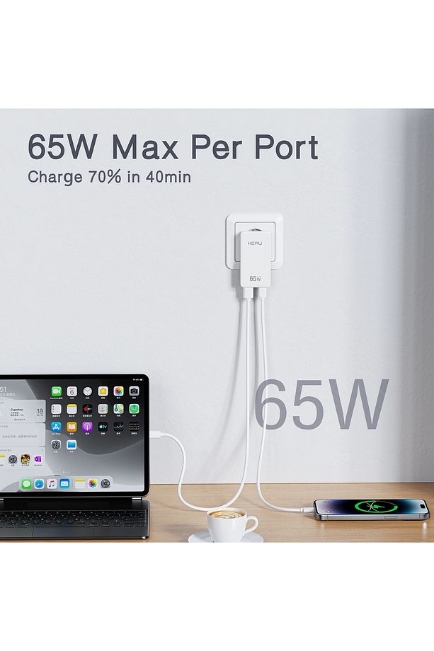 HP-C36 65 Watt Gan Şarj Adaptörü 2-Port Fast Charger Hızlı Şarj Adaptörü - 4