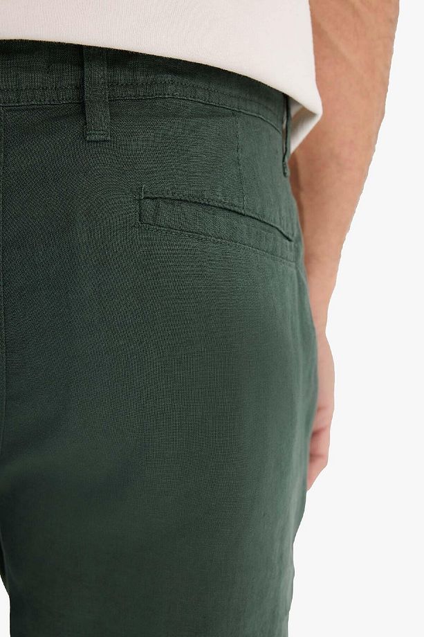 %100 Keten Regular Fit Yazlık Bermuda Şort D9931ax25sm - 7