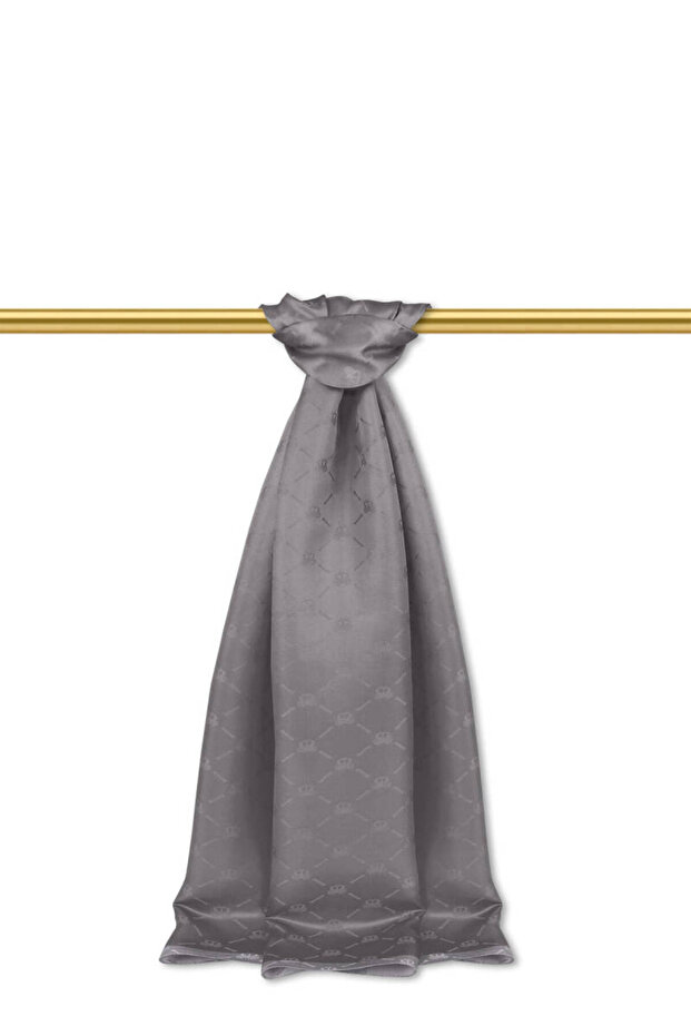 Smoked Chain Monogram Pattern Silk Shawl - 1