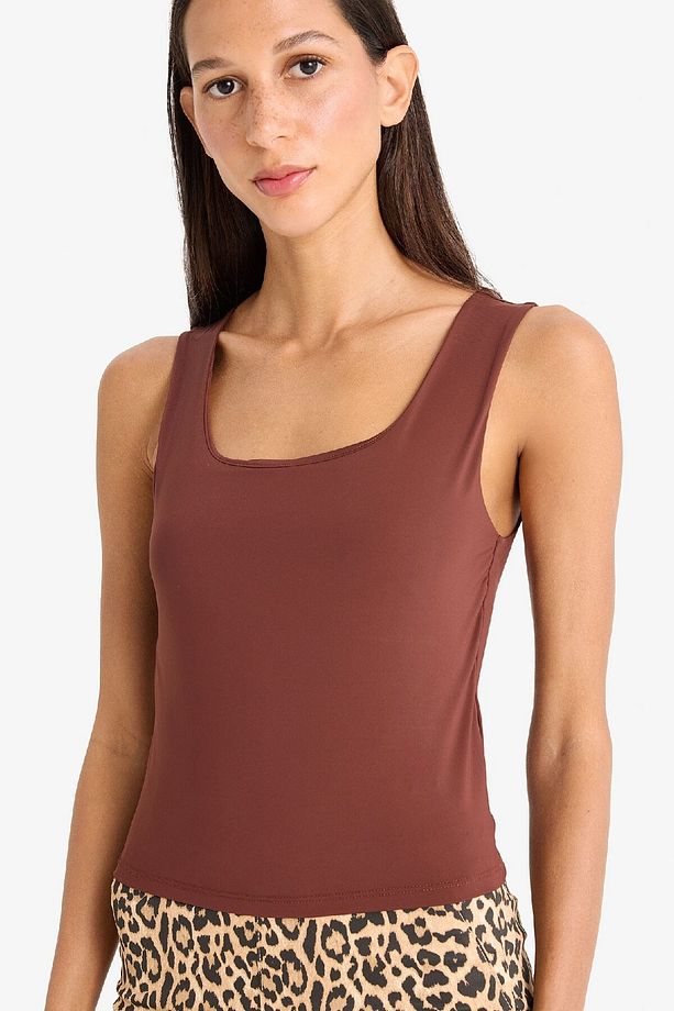 Slim Fit Dar Kesim Basic Düz Kare Yaka Atlet C2622ax25sp - 1
