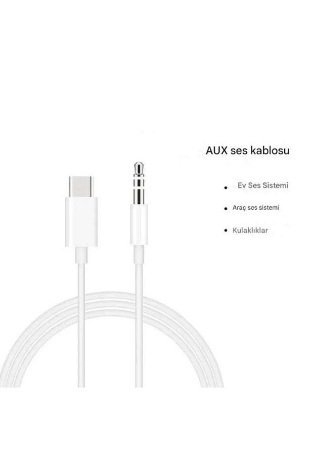 Type-C To Aux 3.5mm Audio Ses Kablosu Araba Ses Kablosu - 3