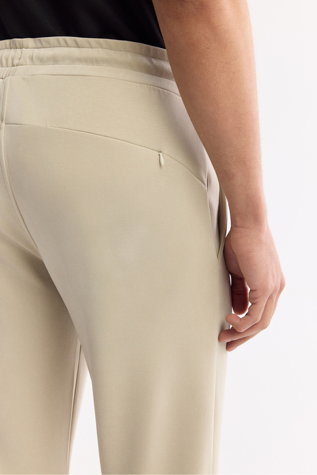Erkek Regular Fit Bej Beli Lastikli Bağcıklı Soft Touch Eşofman Altı A51Y3402 - 5