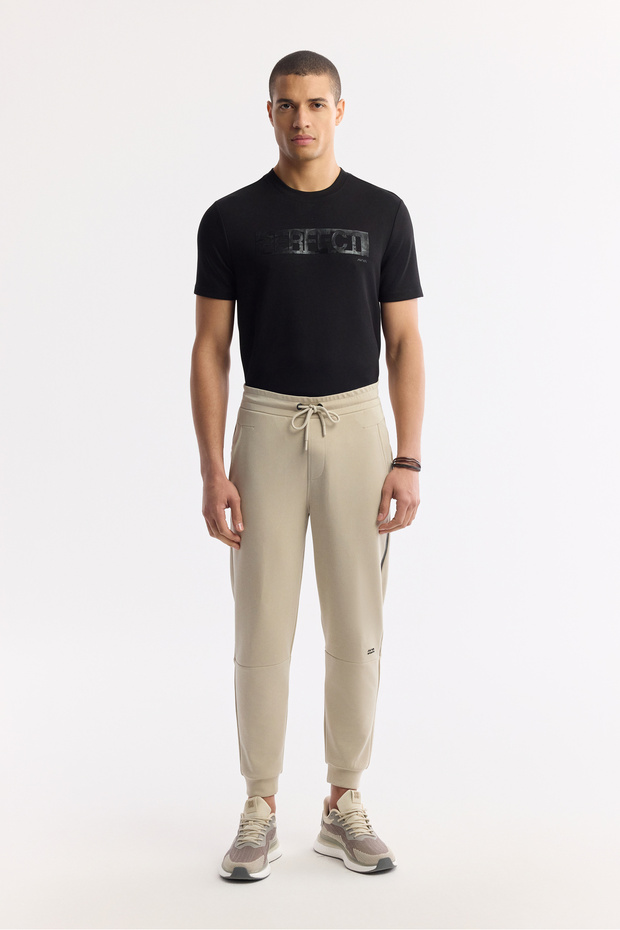 Erkek Regular Fit Bej Beli Lastikli Bağcıklı Soft Touch Eşofman Altı A51Y3402 - 8