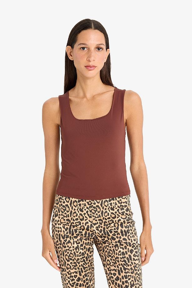 Slim Fit Dar Kesim Basic Düz Kare Yaka Atlet C2622ax25sp - 4