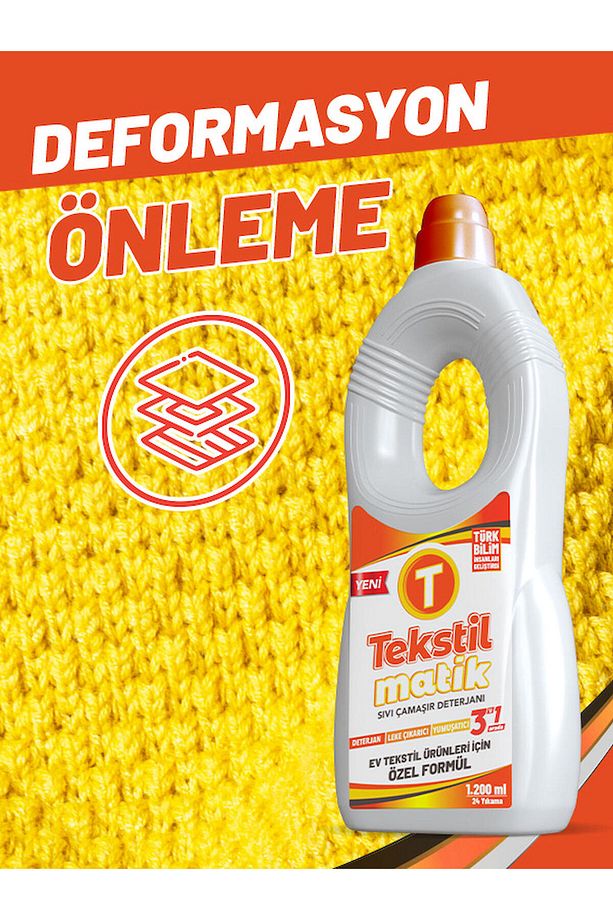 Ev Tekstili 3'ü 1 Arada Sıvı Vegan Çamaşır Deterjanı 1200 ml 2 Adet - 4