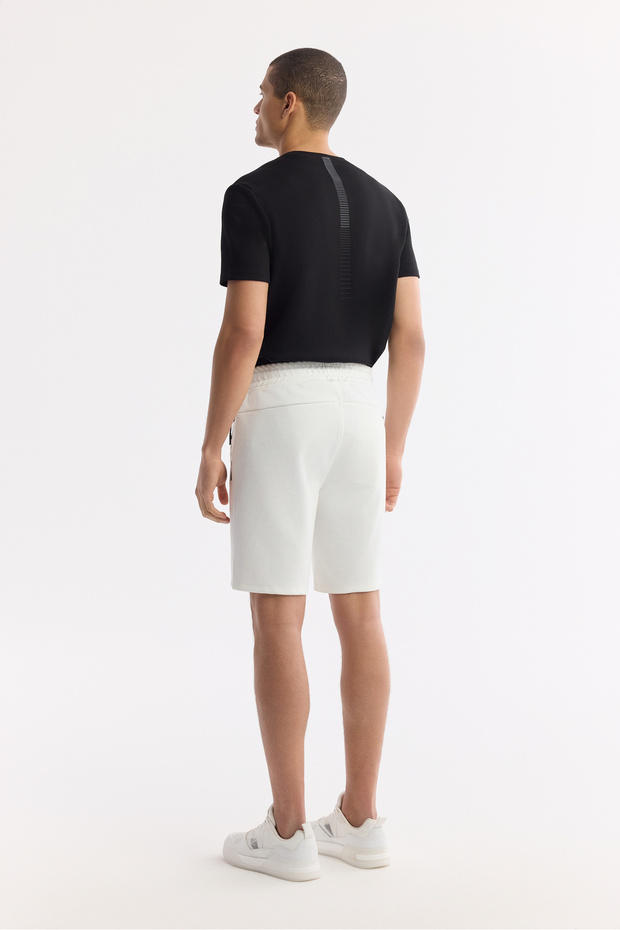 Erkek Regular Fit Ekru Beli Lastikli Bağcıklı Bi-Stretch İnterlok Şort A51Y3631 - 3