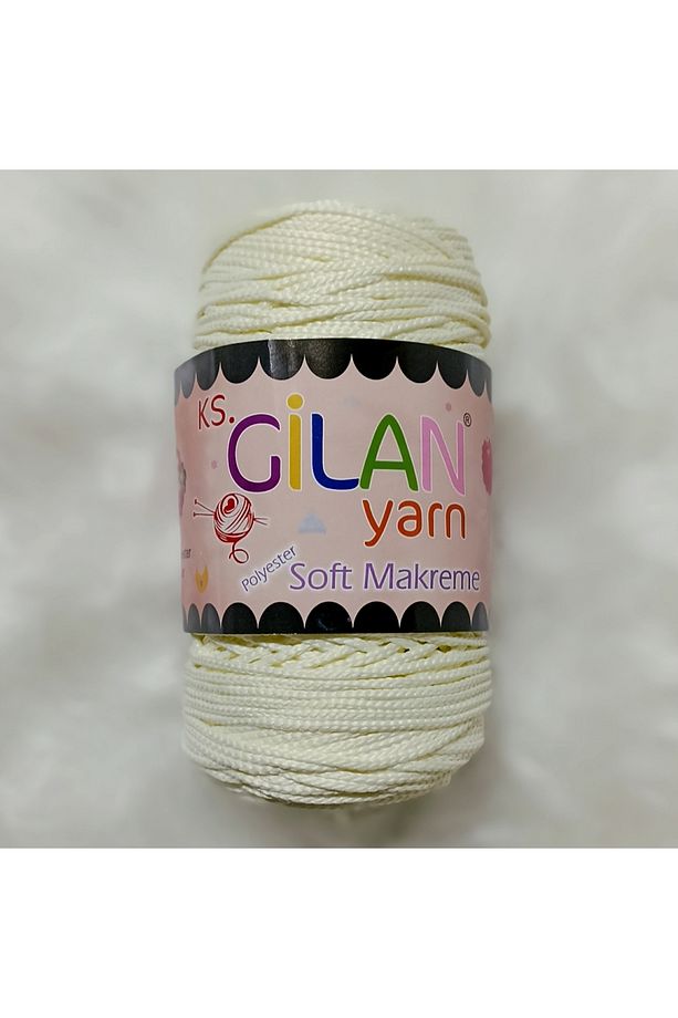 Gilan Polyester Soft Makrome 250 gr 1256 Sarı Krem - 1