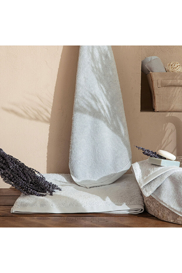 Solid Banyo Havlusu 85x150 cm inci Mavi - 2