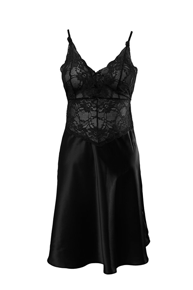 Satin Nightgown with Cross Back Straps