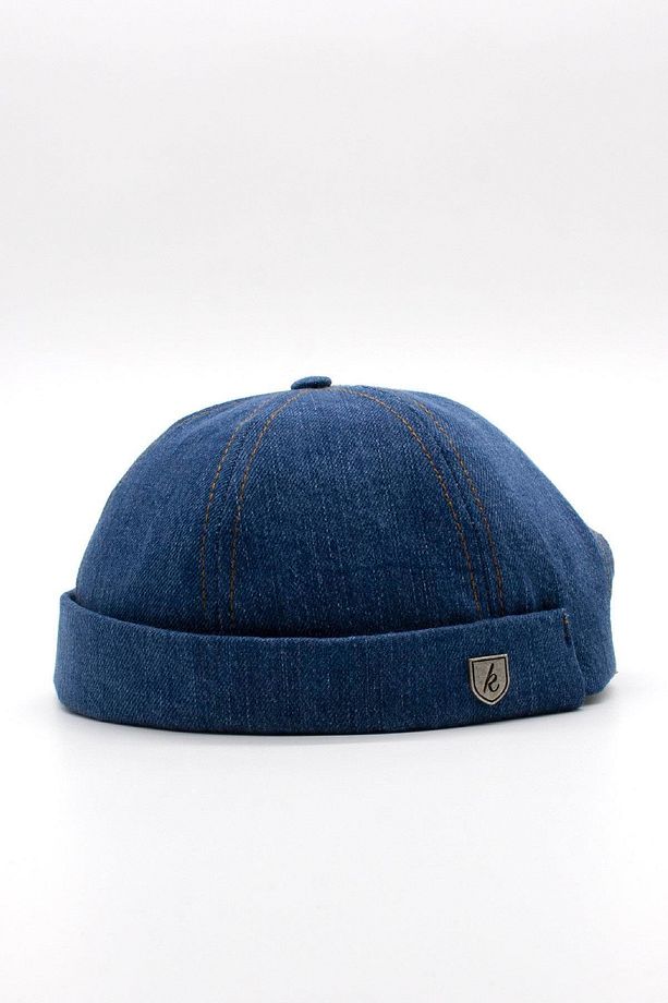 Unisex Denim Docker Cap Sipersiz Kot Şapka - 3