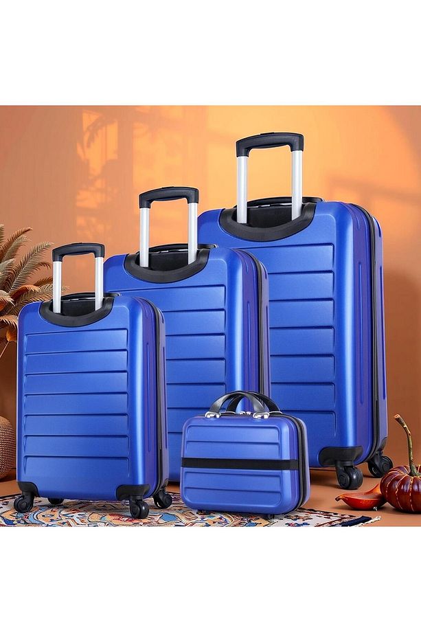 Ruby Abs Kabin Orta Büyük Ve Makyaj Boy Mavi 4'lü Travel Valiz Seti - 2