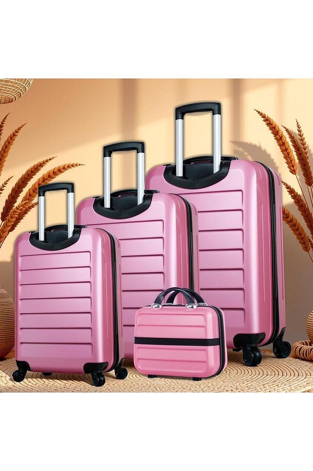 Ruby Abs Kabin Orta Büyük Ve Makyaj Boy Rose Gold 4'lü Travel Valiz Seti - 2