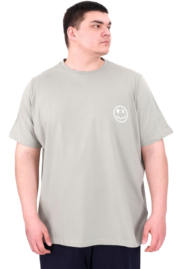 Mode XL Large Size Men's T-Shirt Crew Neck Great U25024 Çağla