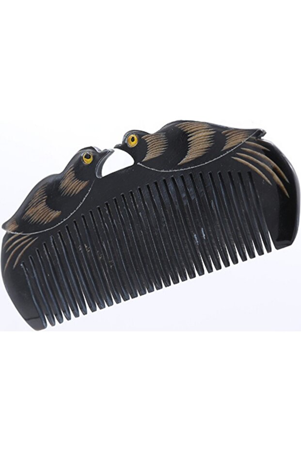 Natural Bone Comb - Cow Horn Antistatic Hair Comb - Handmade Bird Model