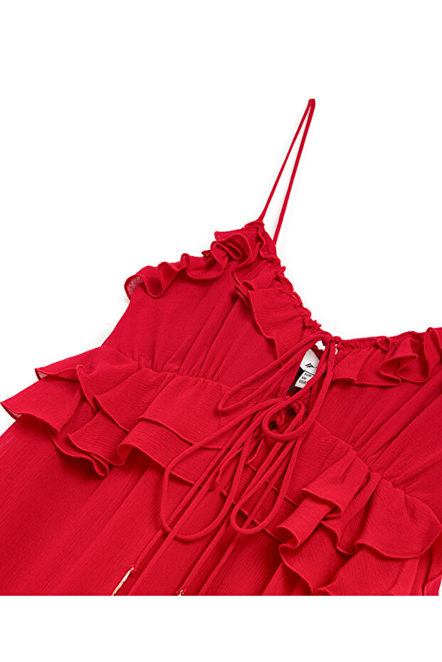 Fırfırlı mini elbise - 4