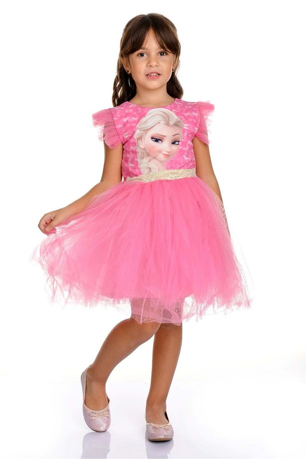 Pembe Elsa Parti Elbisesi - 1