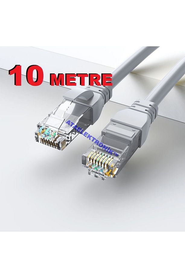 10mt 10 Metre Rj45 Cat5 Cat 5 Modem Ile Android Box Cihaz Alıcı Arası Internet Ethernet Kablosu - 2