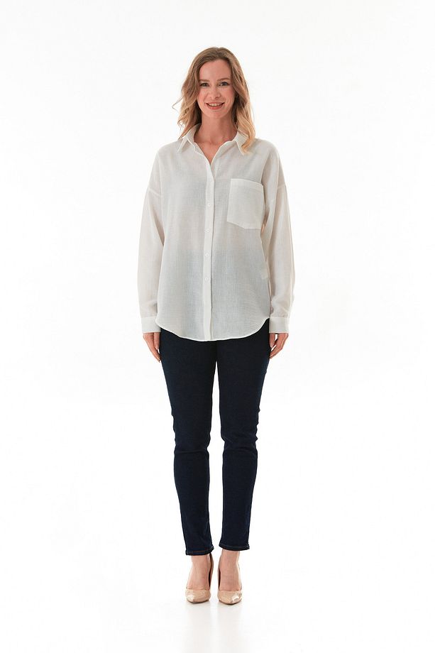 Basic Tek Cepli Oversize Gömlek - 3