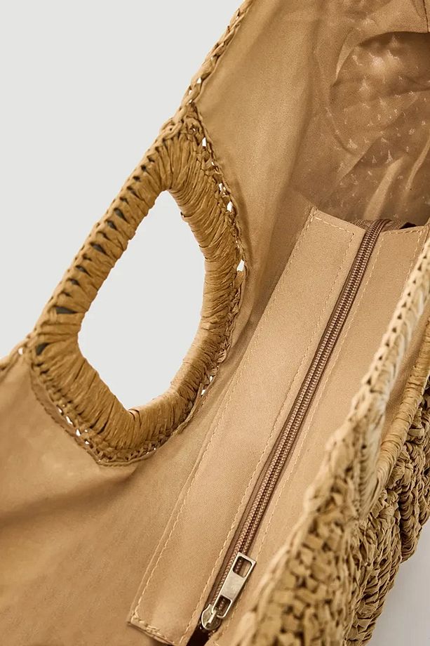 Tasarım Hasır Çanta - Camel - 4