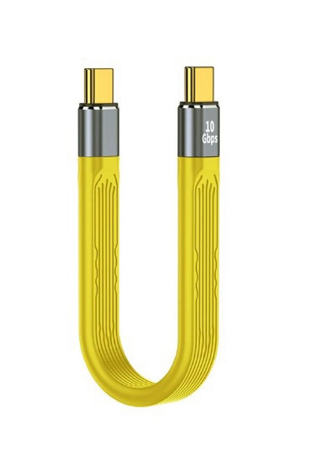 Type-C To Type-C Kablo 10 GBPS USB Type Kablosu 100W Pd Hızlı Şarj Kablosu - Sarı C-5 10 Cm - 1