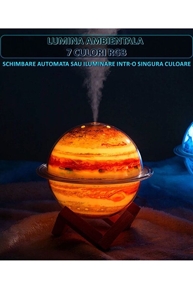 Air Humidifier, With Aromatherapy Diffuser Jupiter Planet Shape, Ambient Lighting - 4
