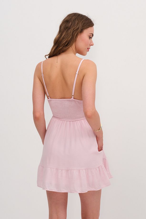 Ayarlabilir İp Askılı Mini Elbise E17141 - 5