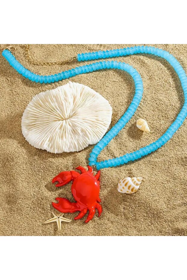 Mavi Cam Akrep Kolye - 1