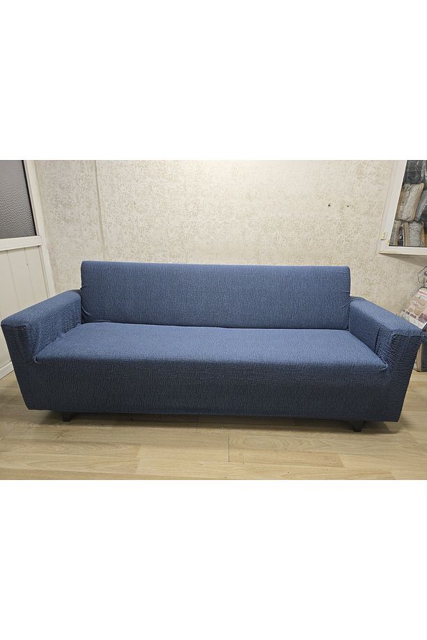 A Kaliteli Jakarlı Yarı Kaplama 3 3 1 1 Çubuk Desen Lastikli Kanepe,koltuk Örtüsü, Kılıfı Takımı - 5