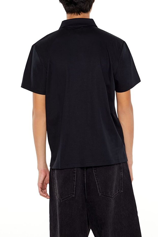 Pamuklu Slim Polo Tişört - 5