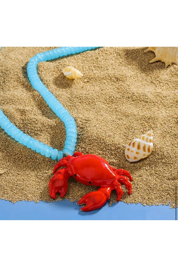 Mavi Cam Akrep Kolye - 2