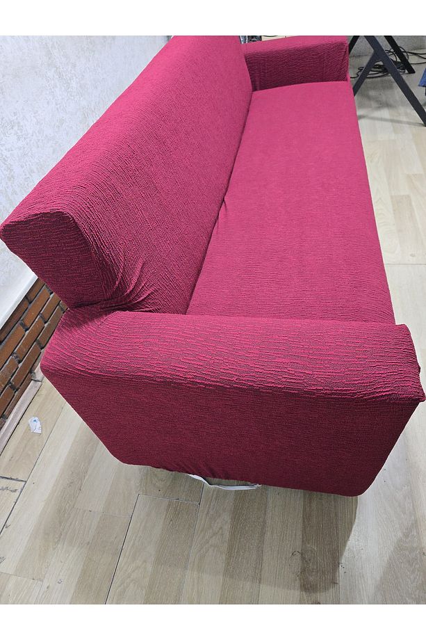 A Kaliteli Jakarlı Yarı Kaplama 3 3 1 1 Çubuk Desen Lastikli Kanepe,koltuk Örtüsü, Kılıfı Takımı - 4