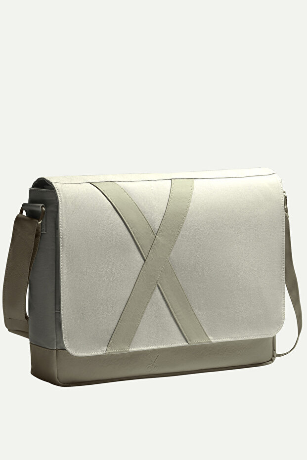 KAFT Unisex Yatay Postacı Çantası - Nevend - Concrete