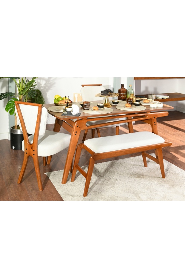 PALACE İSKANDİNAV BENCH, KREM CEVİZ - 7