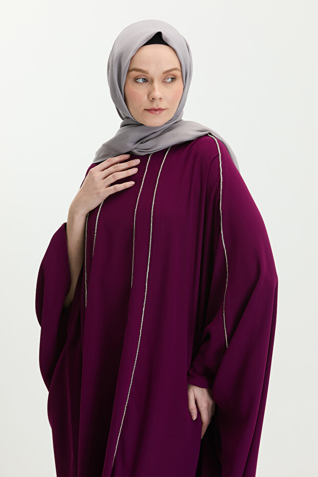 Taş Detaylı Abaya - 5