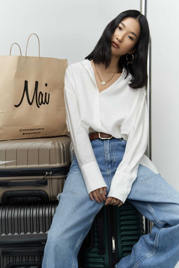 Zaria Beyaz Oversize Gömlek - 8