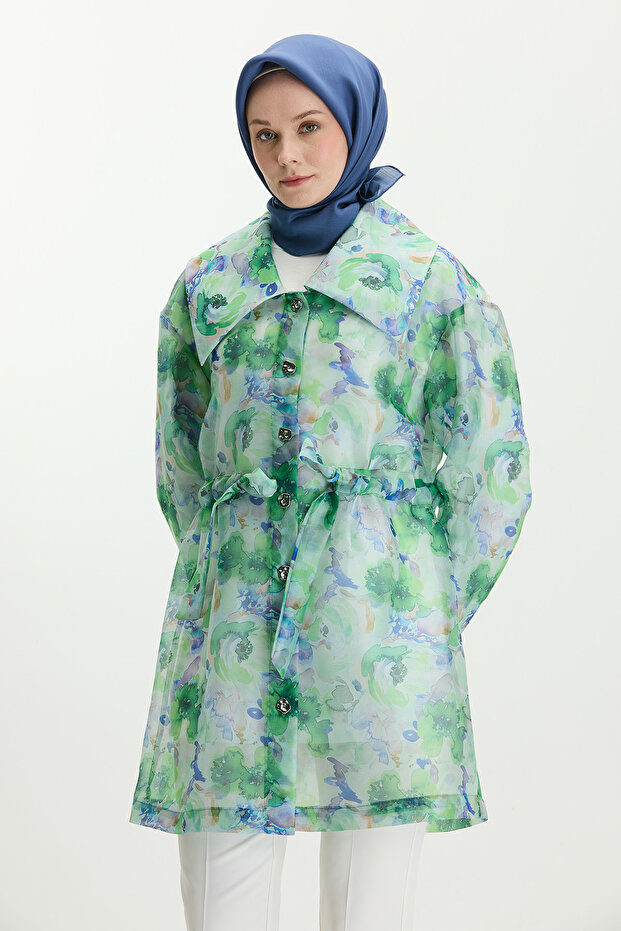 Düğmeli Organze Kap - 3