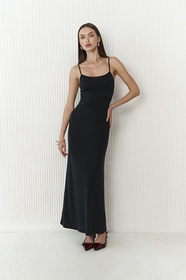 Ferry Siyah Basic Elbise - 7