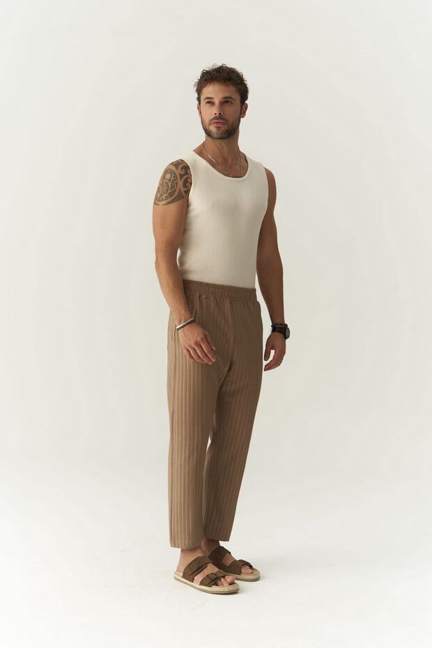 Robin Rachel Örme Kumaş Vizon Pantolon - 1