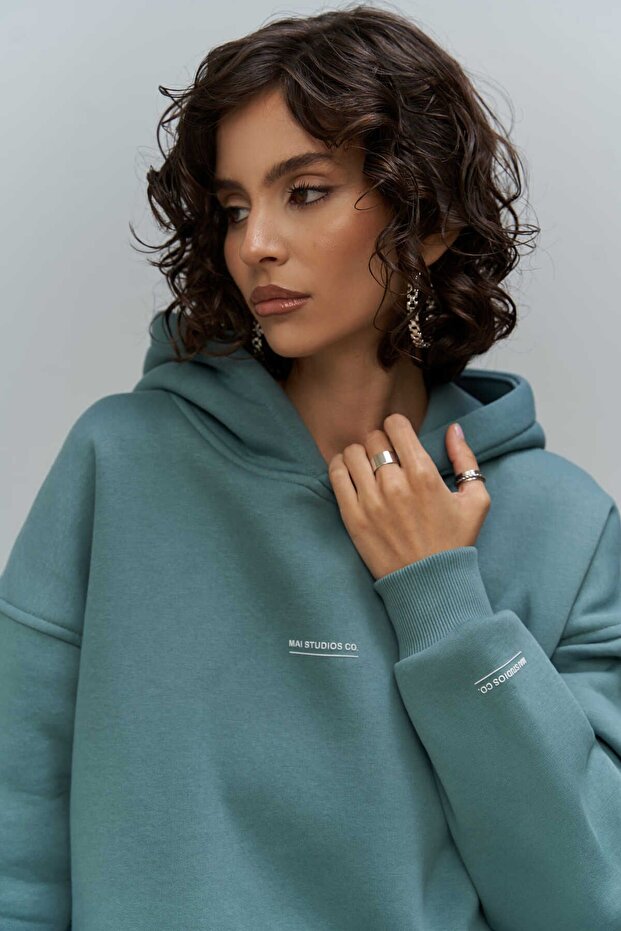 Minimal Baskı Mint Eşofman Takım - 4