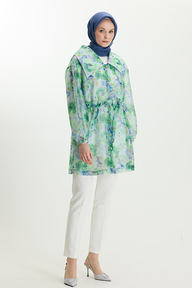 Düğmeli Organze Kap - 1