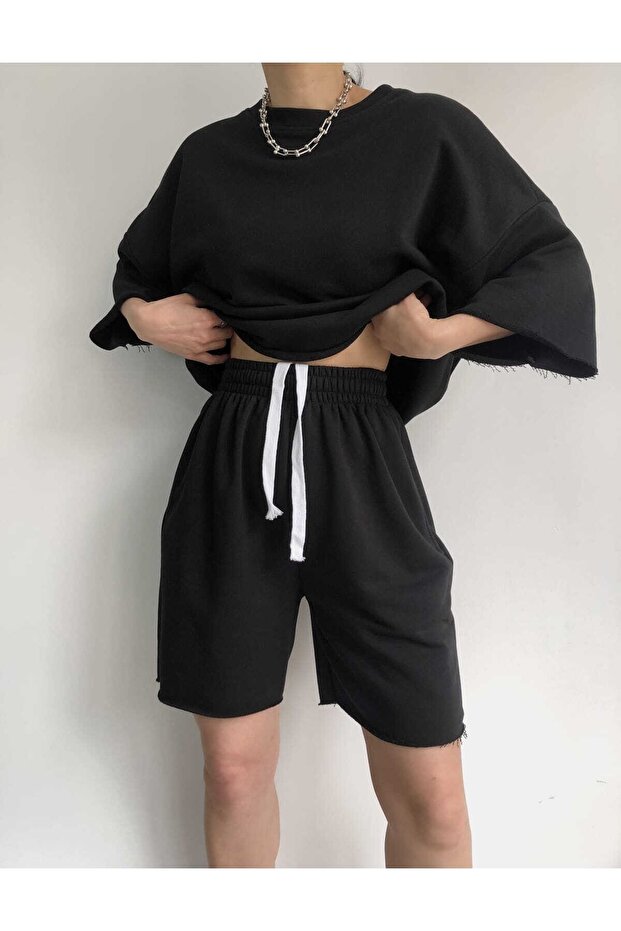 Set šortek a trička Gamma Black Oversize - 1