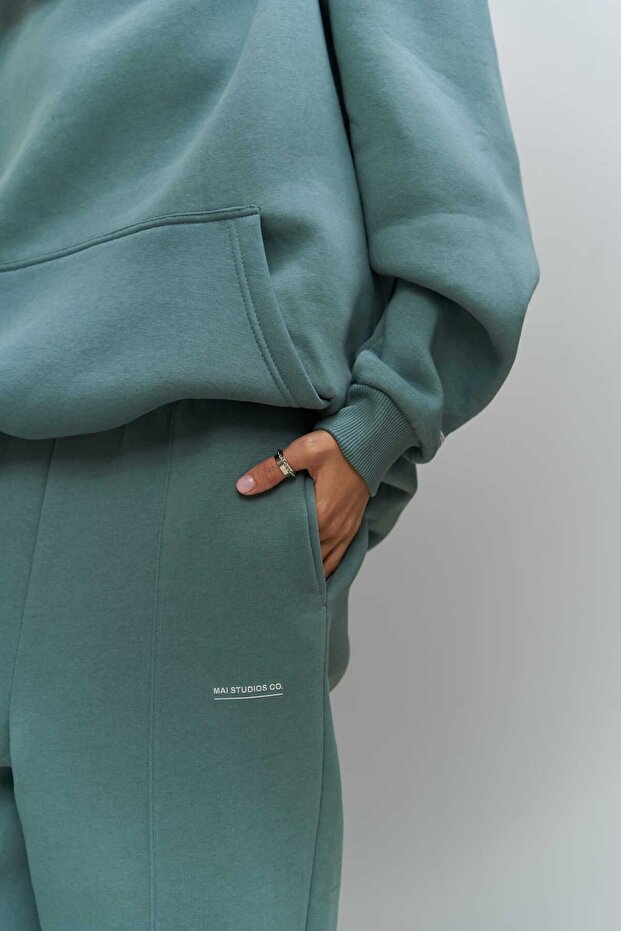 Minimal Baskı Mint Eşofman Takım - 5