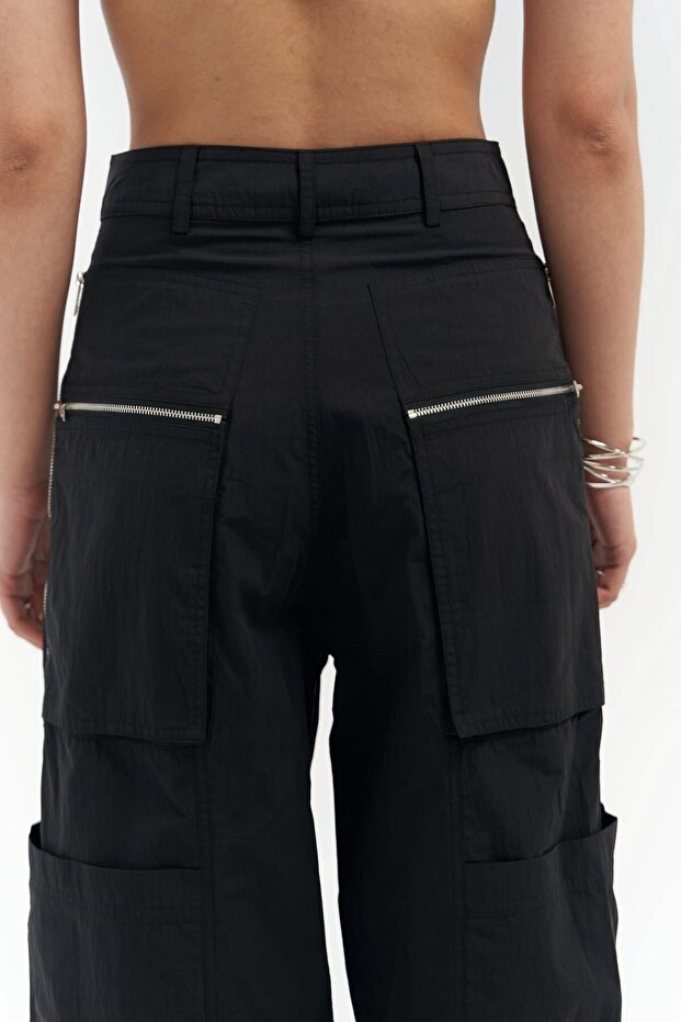 Wendy Siyah Paraşüt Kargo Pantolon - 6
